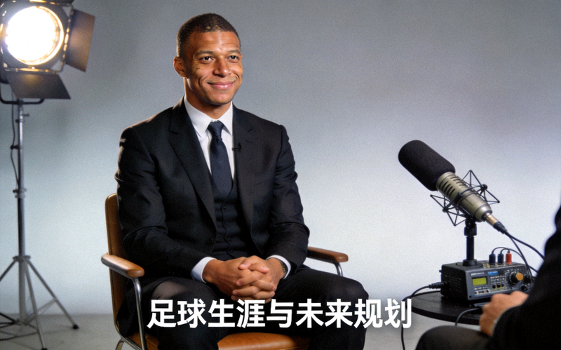 著名足球运动员接受专访的正面肖像